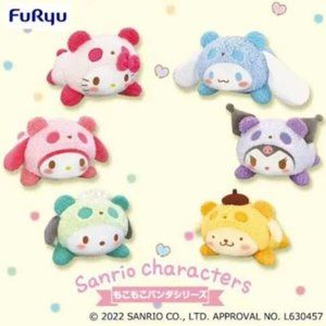 Sanrio Fluffy Panda Plush - Kuromi My Melody Pompompurin Hello Kitty Cinnamoroll